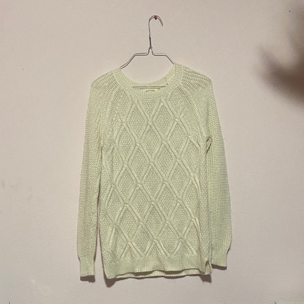 Faded Glory Women's Light Cream Crew Neck Sweater